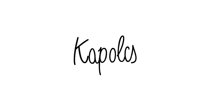 Make a beautiful signature design for name Kapolcs. With this signature (Angelique-Rose-font-FFP) style, you can create a handwritten signature for free. Kapolcs signature style 5 images and pictures png