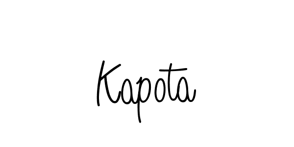 Design your own signature with our free online signature maker. With this signature software, you can create a handwritten (Angelique-Rose-font-FFP) signature for name Kapota. Kapota signature style 5 images and pictures png