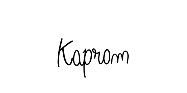 You should practise on your own different ways (Angelique-Rose-font-FFP) to write your name (Kaprom) in signature. don't let someone else do it for you. Kaprom signature style 5 images and pictures png
