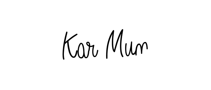 Make a beautiful signature design for name Kar Mun. With this signature (Angelique-Rose-font-FFP) style, you can create a handwritten signature for free. Kar Mun signature style 5 images and pictures png