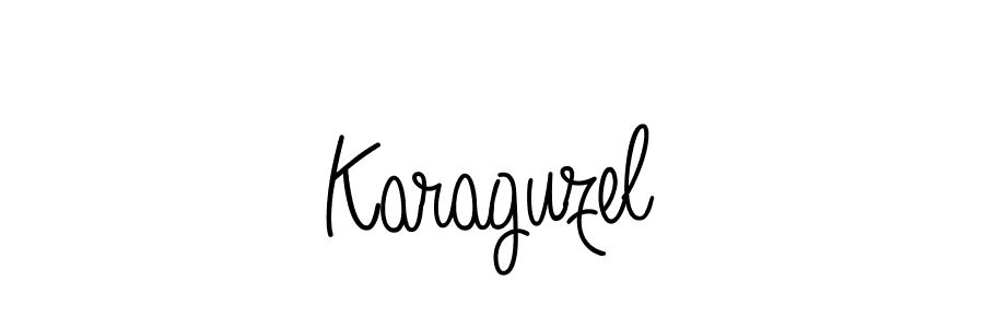You should practise on your own different ways (Angelique-Rose-font-FFP) to write your name (Karaguzel) in signature. don't let someone else do it for you. Karaguzel signature style 5 images and pictures png