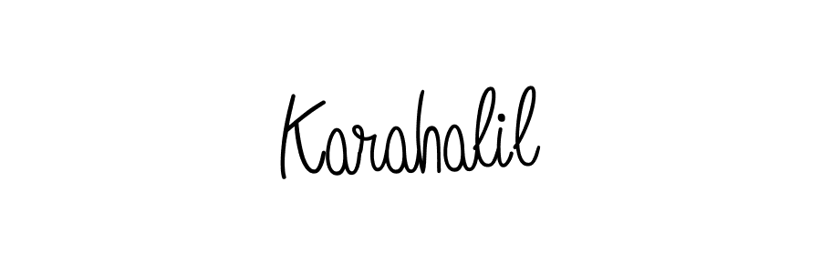 Make a beautiful signature design for name Karahalil. With this signature (Angelique-Rose-font-FFP) style, you can create a handwritten signature for free. Karahalil signature style 5 images and pictures png