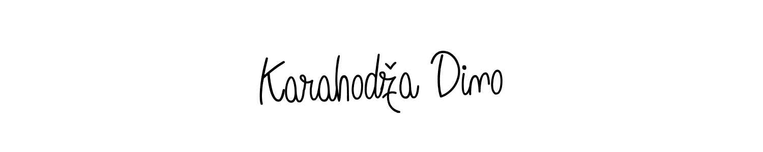 How to make Karahodža Dino name signature. Use Angelique-Rose-font-FFP style for creating short signs online. This is the latest handwritten sign. Karahodža Dino signature style 5 images and pictures png