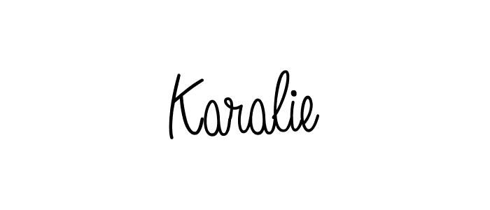 if you are searching for the best signature style for your name Karalie. so please give up your signature search. here we have designed multiple signature styles  using Angelique-Rose-font-FFP. Karalie signature style 5 images and pictures png