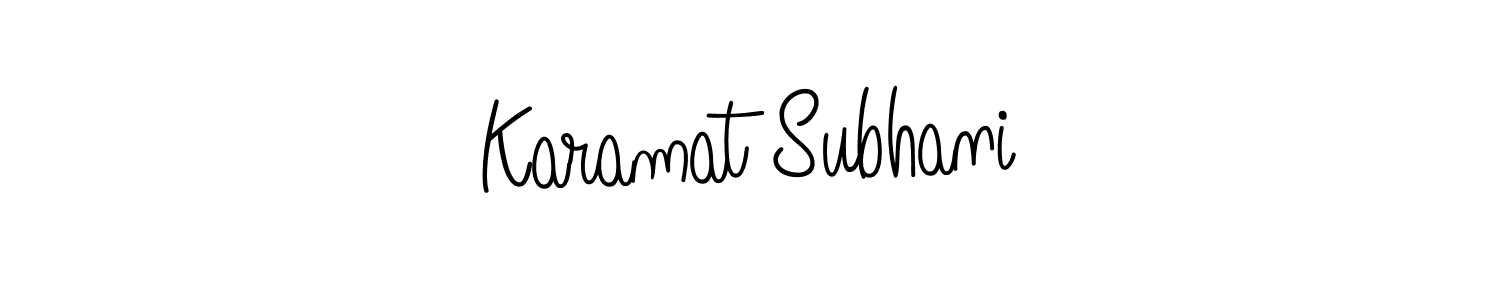 Create a beautiful signature design for name Karamat Subhani. With this signature (Angelique-Rose-font-FFP) fonts, you can make a handwritten signature for free. Karamat Subhani signature style 5 images and pictures png