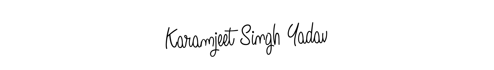 You should practise on your own different ways (Angelique-Rose-font-FFP) to write your name (Karamjeet Singh Yadav) in signature. don't let someone else do it for you. Karamjeet Singh Yadav signature style 5 images and pictures png