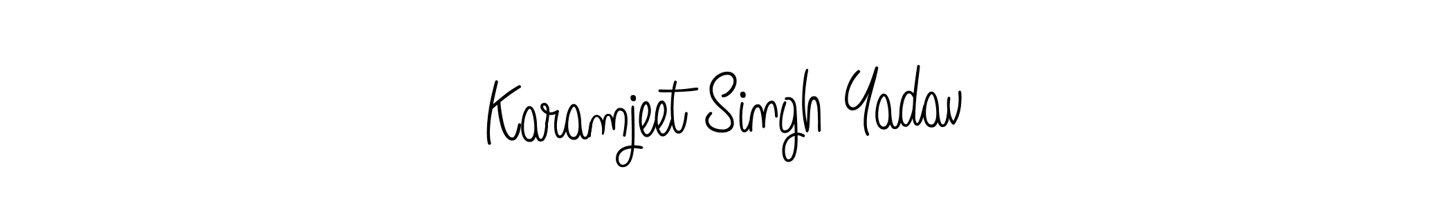 You should practise on your own different ways (Angelique-Rose-font-FFP) to write your name (Karamjeet Singh Yadav) in signature. don't let someone else do it for you. Karamjeet Singh Yadav signature style 5 images and pictures png