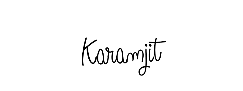 Make a beautiful signature design for name Karamjit. With this signature (Angelique-Rose-font-FFP) style, you can create a handwritten signature for free. Karamjit signature style 5 images and pictures png