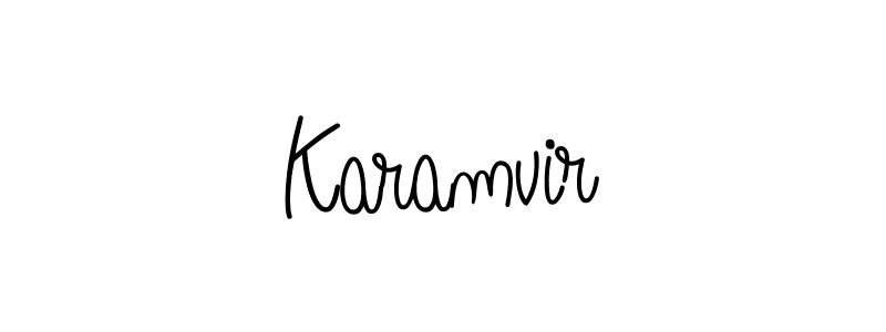 How to make Karamvir signature? Angelique-Rose-font-FFP is a professional autograph style. Create handwritten signature for Karamvir name. Karamvir signature style 5 images and pictures png