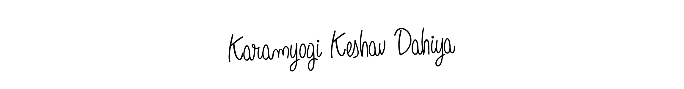 The best way (Angelique-Rose-font-FFP) to make a short signature is to pick only two or three words in your name. The name Karamyogi Keshav Dahiya include a total of six letters. For converting this name. Karamyogi Keshav Dahiya signature style 5 images and pictures png