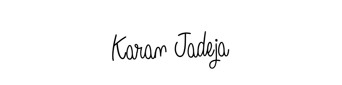 Karan Jadeja stylish signature style. Best Handwritten Sign (Angelique-Rose-font-FFP) for my name. Handwritten Signature Collection Ideas for my name Karan Jadeja. Karan Jadeja signature style 5 images and pictures png