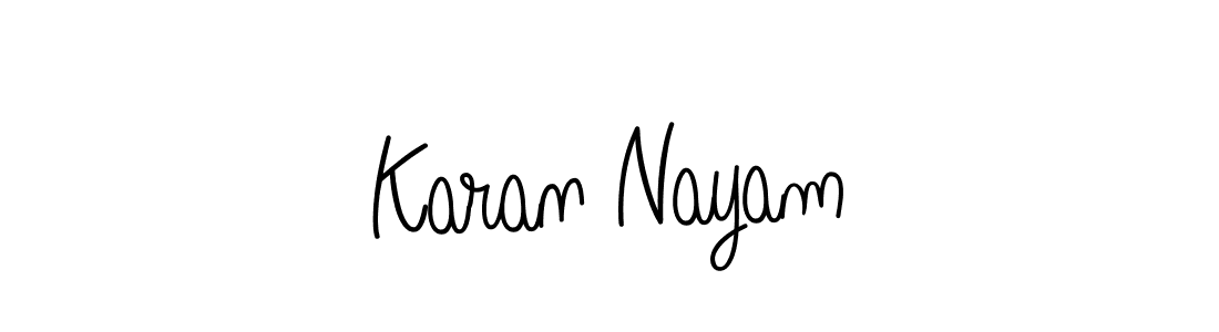 Make a beautiful signature design for name Karan Nayam. With this signature (Angelique-Rose-font-FFP) style, you can create a handwritten signature for free. Karan Nayam signature style 5 images and pictures png