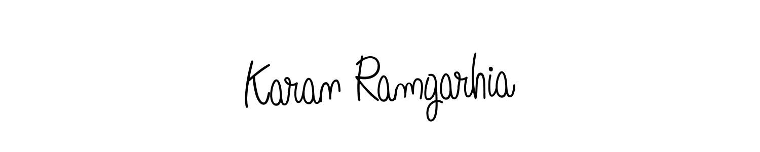 Make a beautiful signature design for name Karan Ramgarhia. With this signature (Angelique-Rose-font-FFP) style, you can create a handwritten signature for free. Karan Ramgarhia signature style 5 images and pictures png