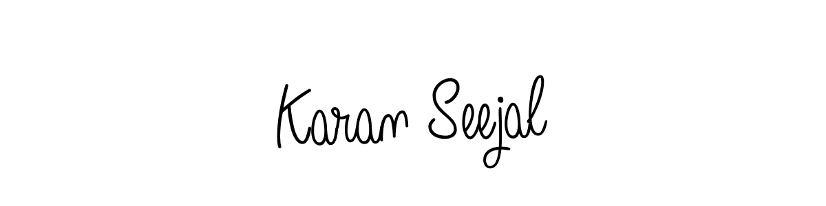 Karan Seejal stylish signature style. Best Handwritten Sign (Angelique-Rose-font-FFP) for my name. Handwritten Signature Collection Ideas for my name Karan Seejal. Karan Seejal signature style 5 images and pictures png