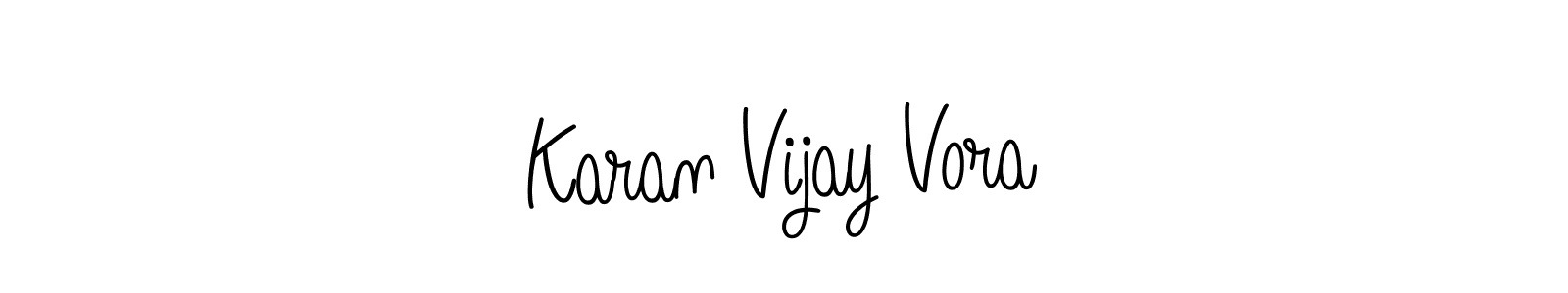 You should practise on your own different ways (Angelique-Rose-font-FFP) to write your name (Karan Vijay Vora) in signature. don't let someone else do it for you. Karan Vijay Vora signature style 5 images and pictures png