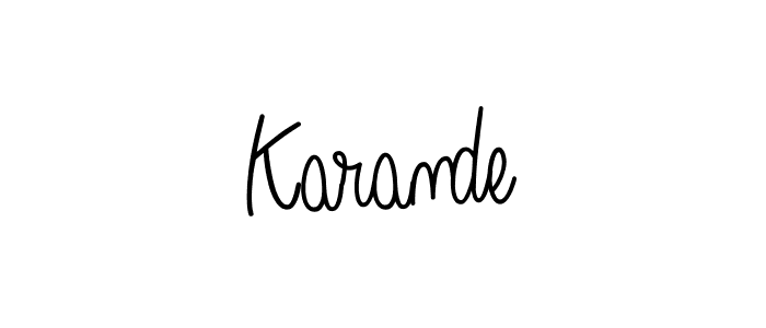 How to make Karande name signature. Use Angelique-Rose-font-FFP style for creating short signs online. This is the latest handwritten sign. Karande signature style 5 images and pictures png