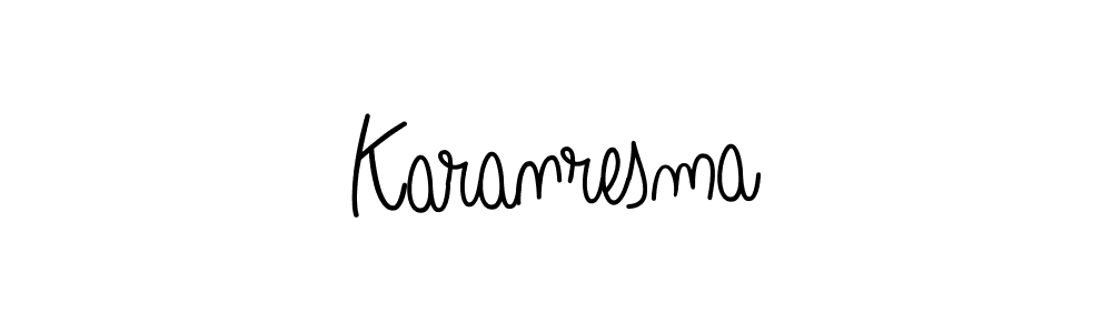 Make a beautiful signature design for name Karanresma. With this signature (Angelique-Rose-font-FFP) style, you can create a handwritten signature for free. Karanresma signature style 5 images and pictures png