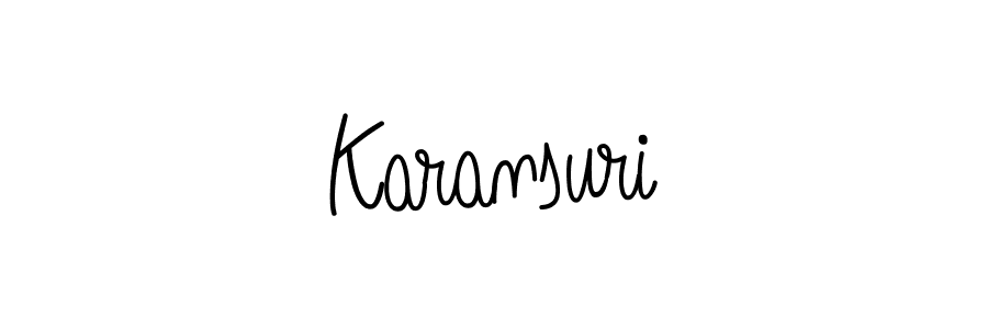 Use a signature maker to create a handwritten signature online. With this signature software, you can design (Angelique-Rose-font-FFP) your own signature for name Karansuri. Karansuri signature style 5 images and pictures png
