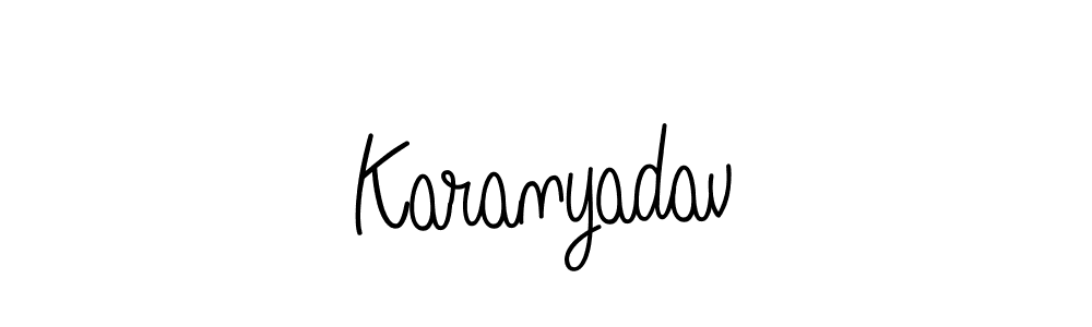 You should practise on your own different ways (Angelique-Rose-font-FFP) to write your name (Karanyadav) in signature. don't let someone else do it for you. Karanyadav signature style 5 images and pictures png