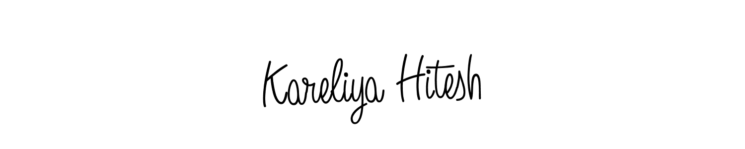 Use a signature maker to create a handwritten signature online. With this signature software, you can design (Angelique-Rose-font-FFP) your own signature for name Kareliya Hitesh. Kareliya Hitesh signature style 5 images and pictures png
