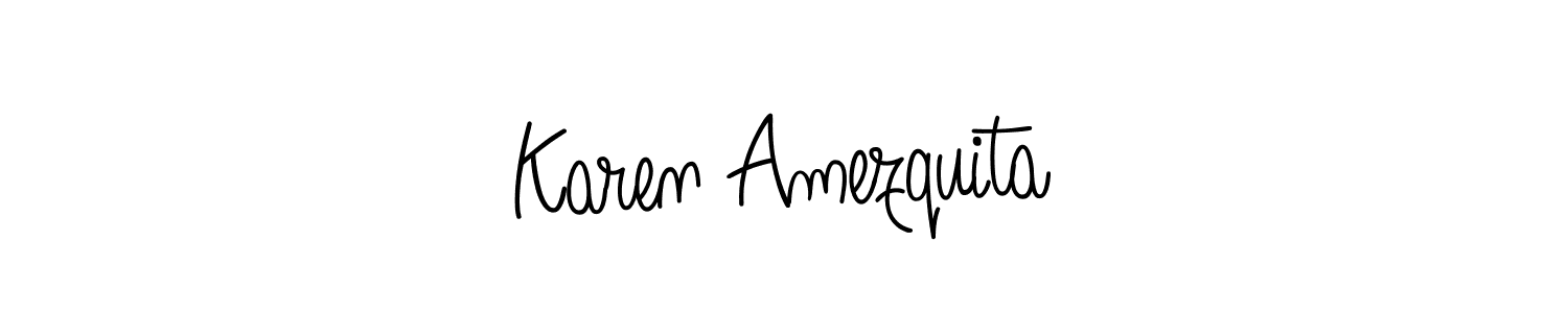 Karen Amezquita stylish signature style. Best Handwritten Sign (Angelique-Rose-font-FFP) for my name. Handwritten Signature Collection Ideas for my name Karen Amezquita. Karen Amezquita signature style 5 images and pictures png