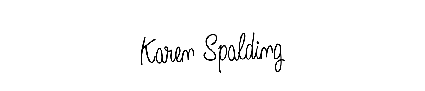 Make a beautiful signature design for name Karen Spalding. With this signature (Angelique-Rose-font-FFP) style, you can create a handwritten signature for free. Karen Spalding signature style 5 images and pictures png