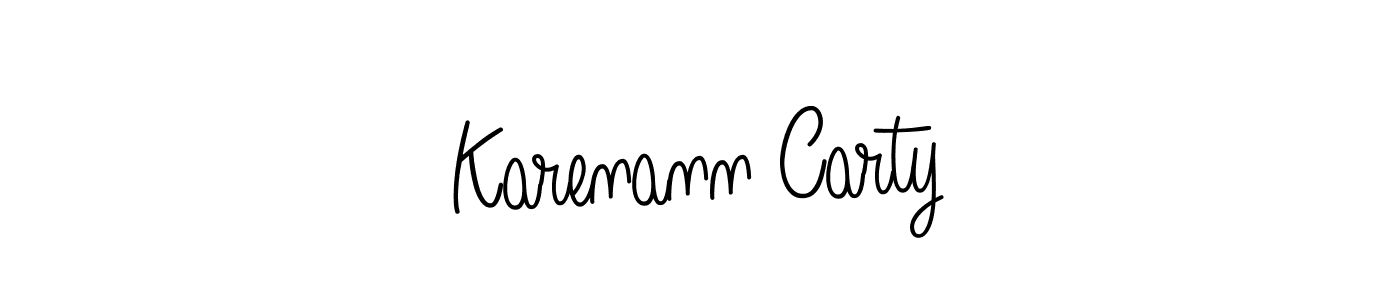 Make a beautiful signature design for name Karenann Carty. With this signature (Angelique-Rose-font-FFP) style, you can create a handwritten signature for free. Karenann Carty signature style 5 images and pictures png