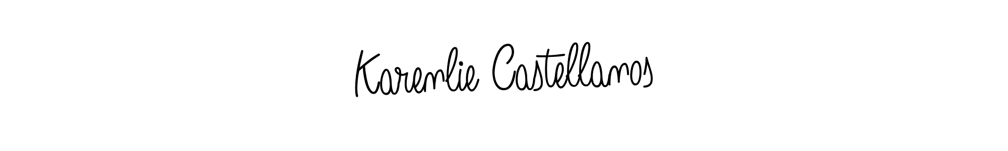Create a beautiful signature design for name Karenlie Castellanos. With this signature (Angelique-Rose-font-FFP) fonts, you can make a handwritten signature for free. Karenlie Castellanos signature style 5 images and pictures png