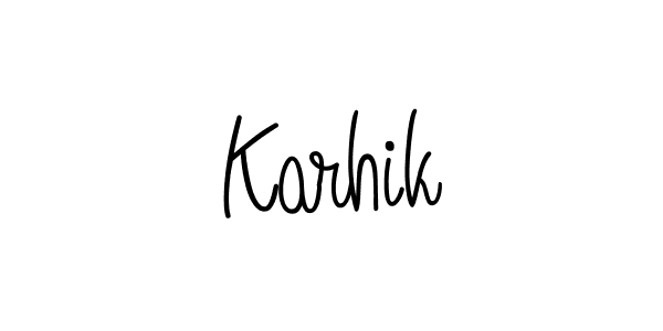 Make a beautiful signature design for name Karhik. With this signature (Angelique-Rose-font-FFP) style, you can create a handwritten signature for free. Karhik signature style 5 images and pictures png