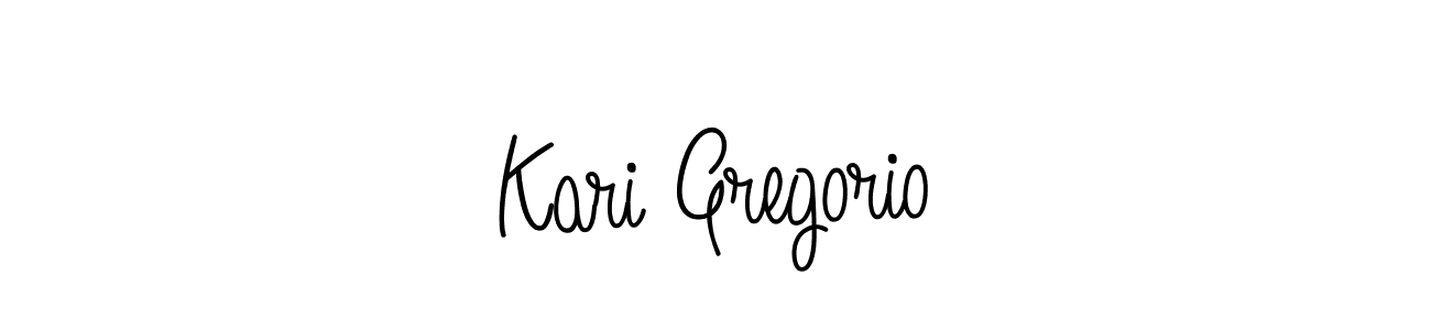 Use a signature maker to create a handwritten signature online. With this signature software, you can design (Angelique-Rose-font-FFP) your own signature for name Kari Gregorio. Kari Gregorio signature style 5 images and pictures png
