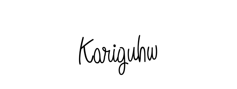 Use a signature maker to create a handwritten signature online. With this signature software, you can design (Angelique-Rose-font-FFP) your own signature for name Kariguhw. Kariguhw signature style 5 images and pictures png