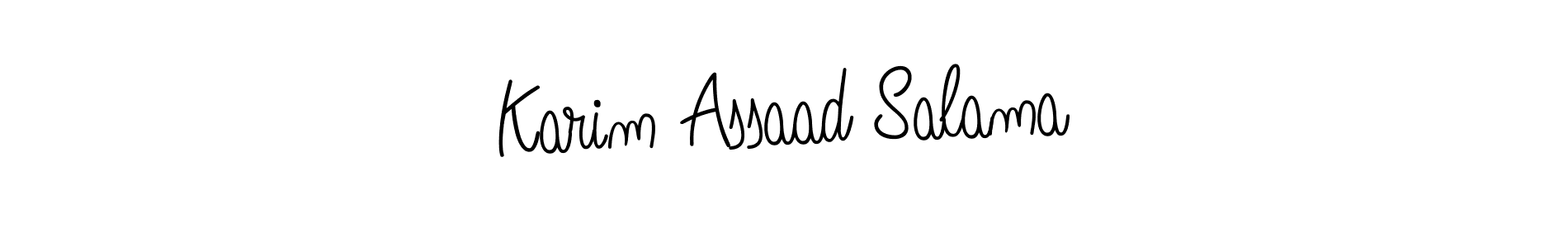 Make a beautiful signature design for name Karim Assaad Salama. With this signature (Angelique-Rose-font-FFP) style, you can create a handwritten signature for free. Karim Assaad Salama signature style 5 images and pictures png