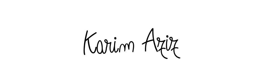 Use a signature maker to create a handwritten signature online. With this signature software, you can design (Angelique-Rose-font-FFP) your own signature for name Karim Aziz. Karim Aziz signature style 5 images and pictures png