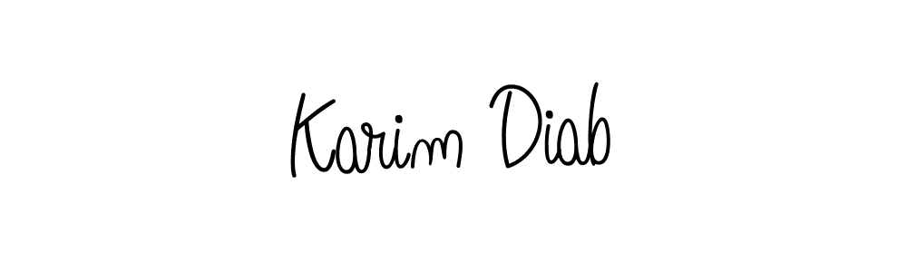Use a signature maker to create a handwritten signature online. With this signature software, you can design (Angelique-Rose-font-FFP) your own signature for name Karim Diab. Karim Diab signature style 5 images and pictures png