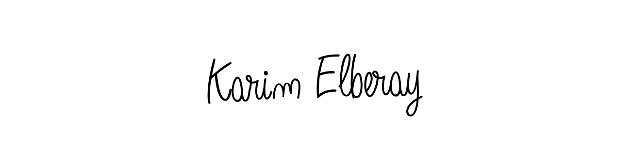 Use a signature maker to create a handwritten signature online. With this signature software, you can design (Angelique-Rose-font-FFP) your own signature for name Karim Elberay. Karim Elberay signature style 5 images and pictures png