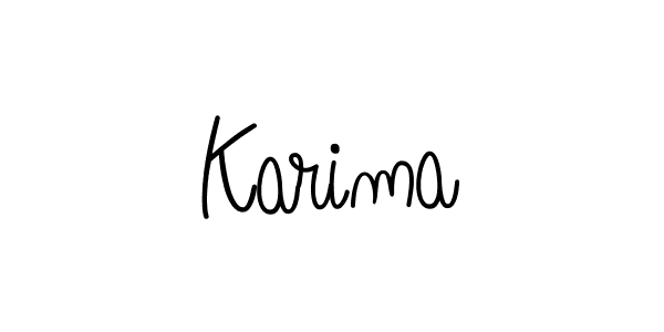 Make a beautiful signature design for name Karima. With this signature (Angelique-Rose-font-FFP) style, you can create a handwritten signature for free. Karima signature style 5 images and pictures png