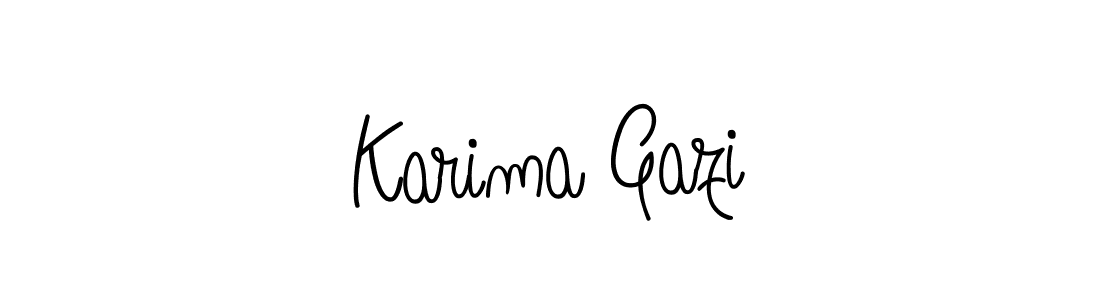 if you are searching for the best signature style for your name Karima Gazi. so please give up your signature search. here we have designed multiple signature styles  using Angelique-Rose-font-FFP. Karima Gazi signature style 5 images and pictures png