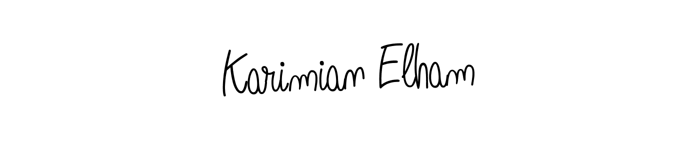 Also we have Karimian Elham name is the best signature style. Create professional handwritten signature collection using Angelique-Rose-font-FFP autograph style. Karimian Elham signature style 5 images and pictures png