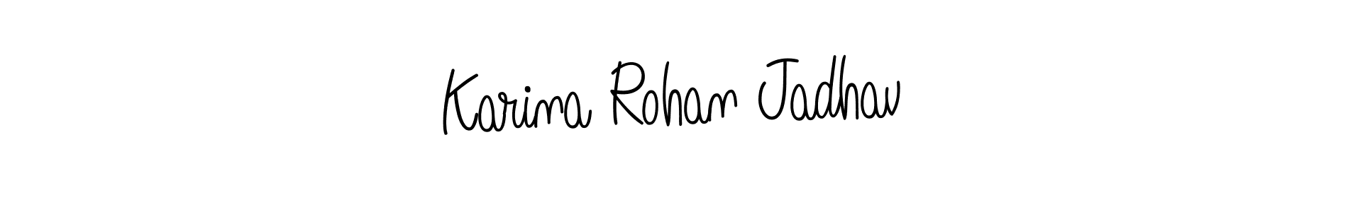 Karina Rohan Jadhav stylish signature style. Best Handwritten Sign (Angelique-Rose-font-FFP) for my name. Handwritten Signature Collection Ideas for my name Karina Rohan Jadhav. Karina Rohan Jadhav signature style 5 images and pictures png