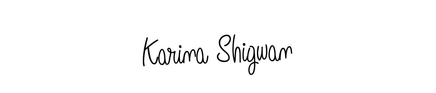 Karina Shigwan stylish signature style. Best Handwritten Sign (Angelique-Rose-font-FFP) for my name. Handwritten Signature Collection Ideas for my name Karina Shigwan. Karina Shigwan signature style 5 images and pictures png