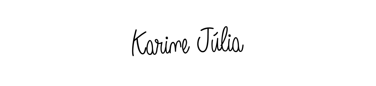 You should practise on your own different ways (Angelique-Rose-font-FFP) to write your name (Karine Júlia) in signature. don't let someone else do it for you. Karine Júlia signature style 5 images and pictures png