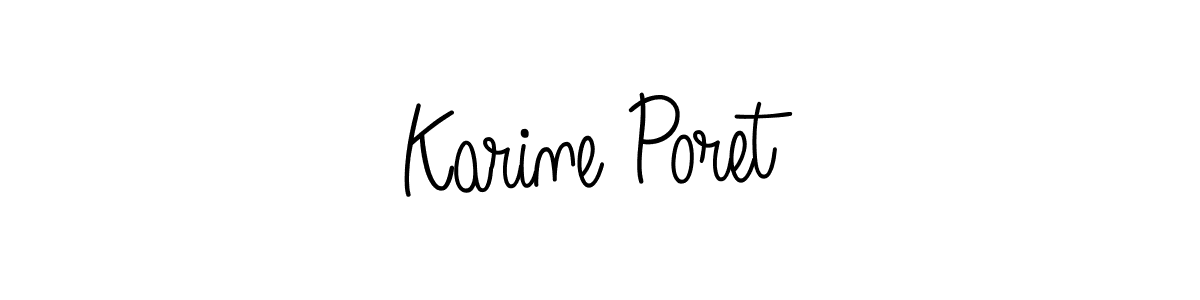 Use a signature maker to create a handwritten signature online. With this signature software, you can design (Angelique-Rose-font-FFP) your own signature for name Karine Poret. Karine Poret signature style 5 images and pictures png