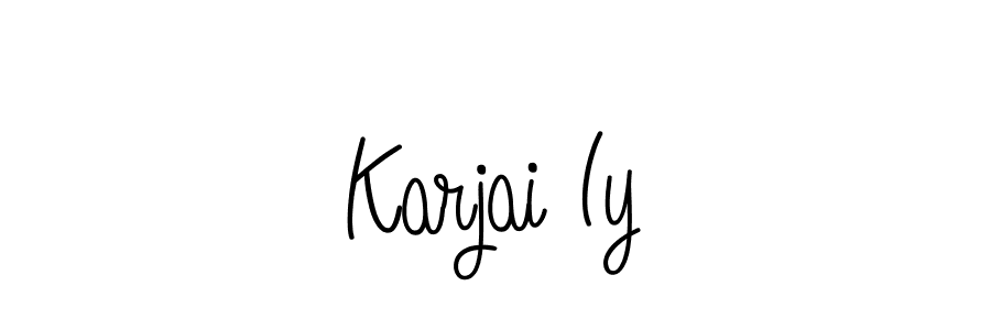You should practise on your own different ways (Angelique-Rose-font-FFP) to write your name (Karjai Iy) in signature. don't let someone else do it for you. Karjai Iy signature style 5 images and pictures png