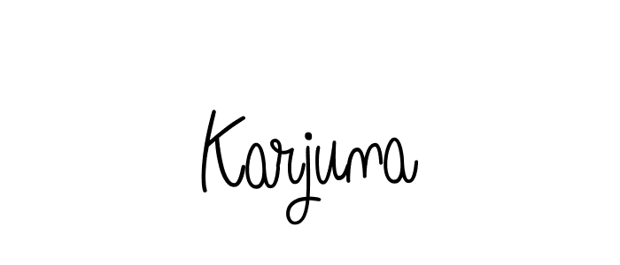 Karjuna stylish signature style. Best Handwritten Sign (Angelique-Rose-font-FFP) for my name. Handwritten Signature Collection Ideas for my name Karjuna. Karjuna signature style 5 images and pictures png