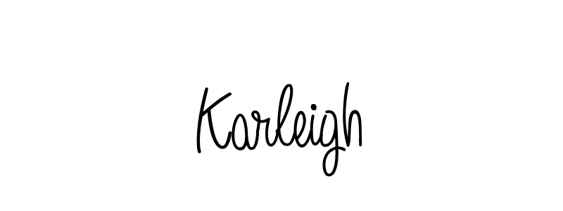 Make a beautiful signature design for name Karleigh. With this signature (Angelique-Rose-font-FFP) style, you can create a handwritten signature for free. Karleigh signature style 5 images and pictures png