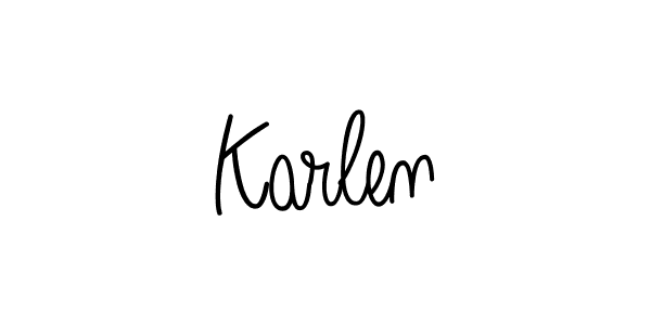 You should practise on your own different ways (Angelique-Rose-font-FFP) to write your name (Karlen) in signature. don't let someone else do it for you. Karlen signature style 5 images and pictures png
