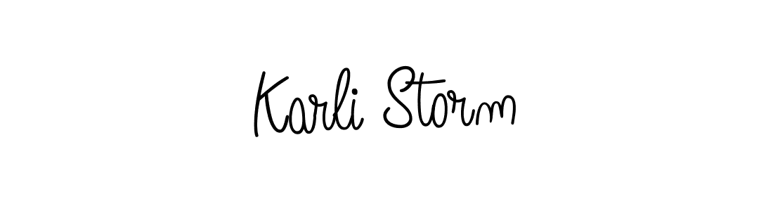 Karli Storm stylish signature style. Best Handwritten Sign (Angelique-Rose-font-FFP) for my name. Handwritten Signature Collection Ideas for my name Karli Storm. Karli Storm signature style 5 images and pictures png