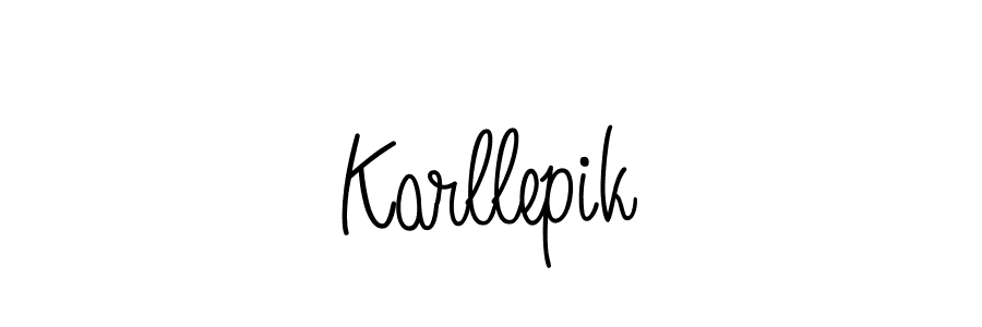 The best way (Angelique-Rose-font-FFP) to make a short signature is to pick only two or three words in your name. The name Karllepik include a total of six letters. For converting this name. Karllepik signature style 5 images and pictures png