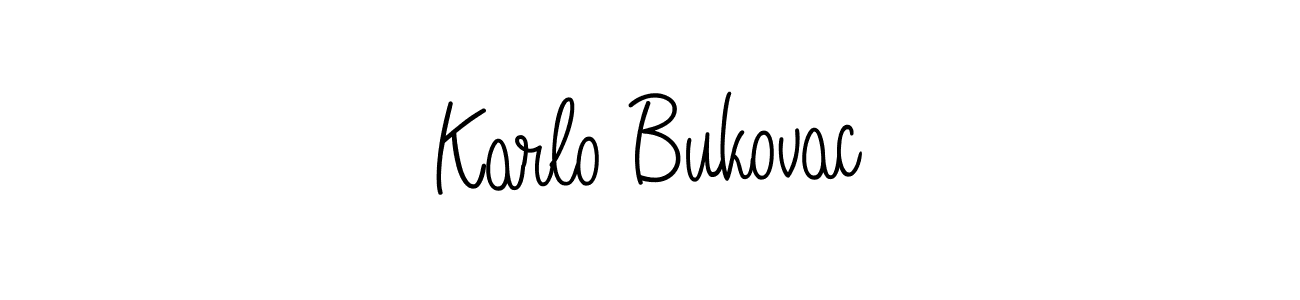 Use a signature maker to create a handwritten signature online. With this signature software, you can design (Angelique-Rose-font-FFP) your own signature for name Karlo Bukovac. Karlo Bukovac signature style 5 images and pictures png