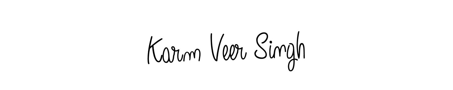 Make a beautiful signature design for name Karm Veer Singh. With this signature (Angelique-Rose-font-FFP) style, you can create a handwritten signature for free. Karm Veer Singh signature style 5 images and pictures png